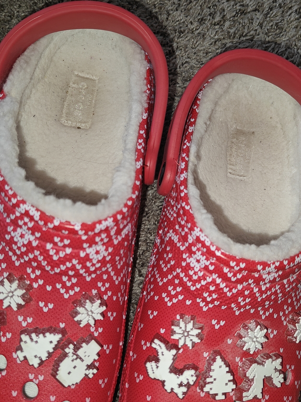 Holiday-Themed Festive Crocs Classic Lined Faux Fur Clogs M8, W10 - Picture 8 of 8